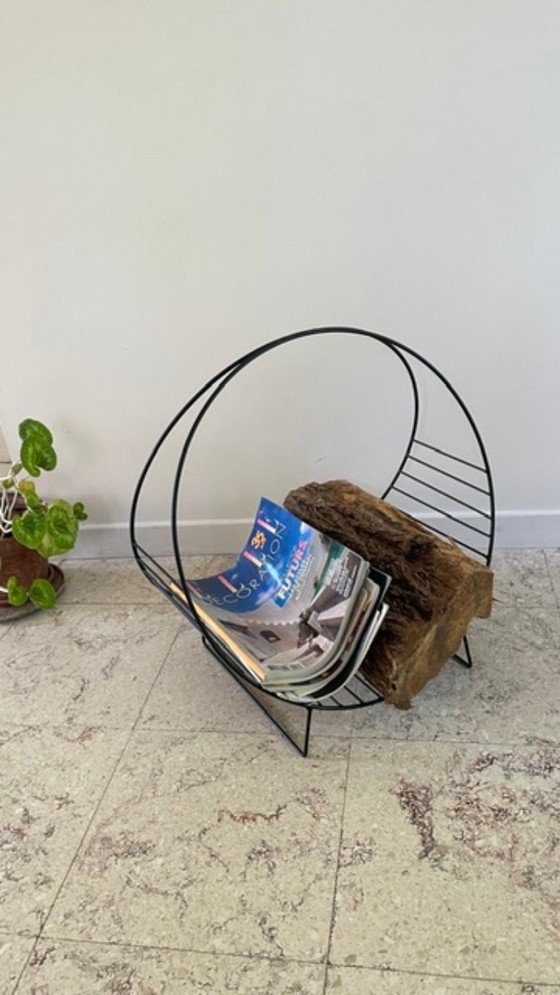 Vintage Magazine Rack Log Holder – Metal (photo 34 of 44)