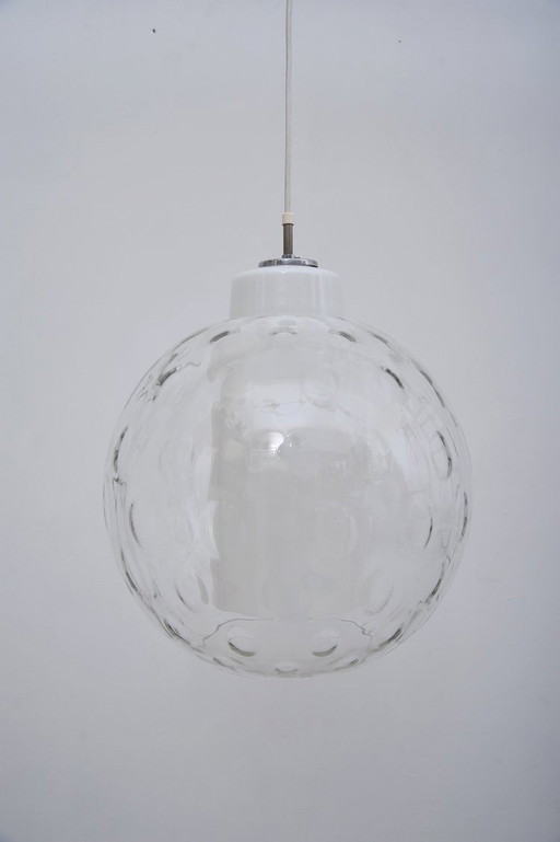 Lampe à suspension en verre de Peill & Putzler (années 1950)