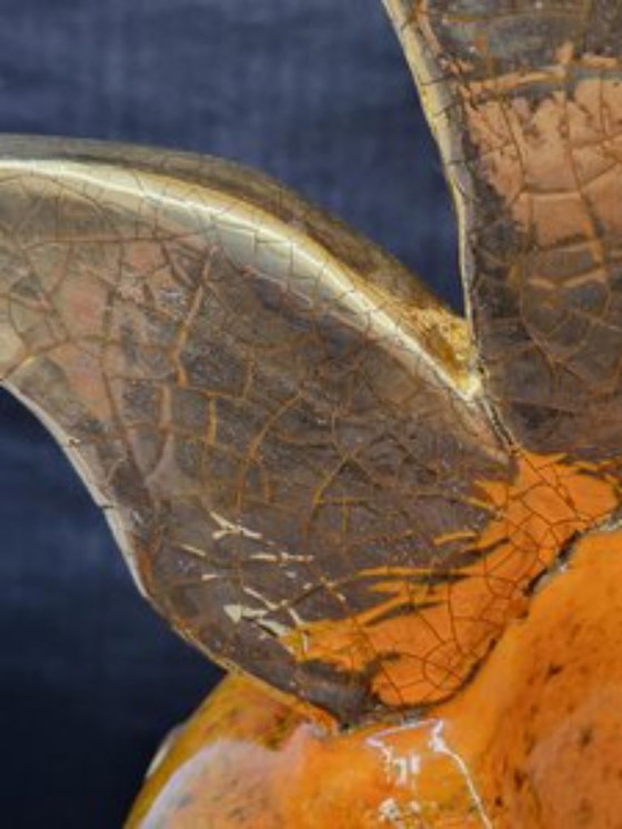 Image 1 of Sopera de cerámica Gérard Crociani Naranja Francia Vallauris Costa Azul