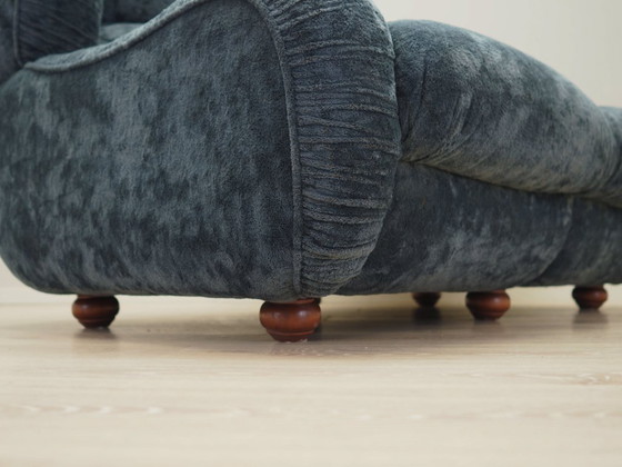 Image 1 of Divano in velluto blu navy, design italiano, anni '70, produzione: Italia