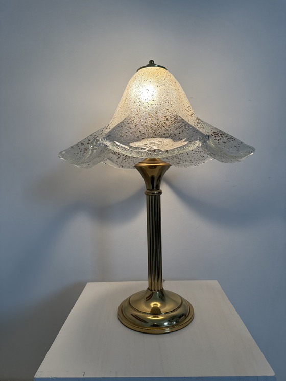 Image 1 of Lampe de table en verre Mid Century, années 1970