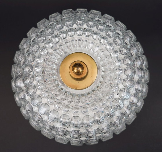 Image 1 of Lampada da soffitto vintage Limburg con vetro a bolle, modello A 643, a incasso, anni '70.