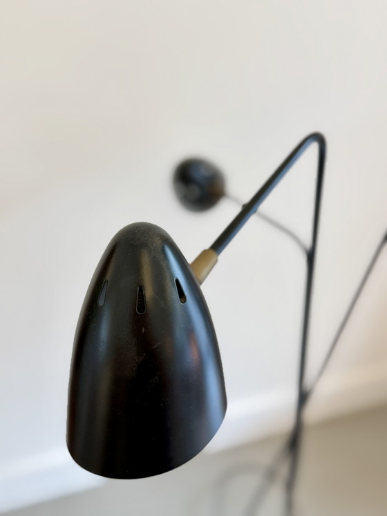 Mid-Century Modern Tripod Floor Lamp with Three Adjustable Shades, and Brass Details, 1960s – Vloerlampen (photo 9 of 15)