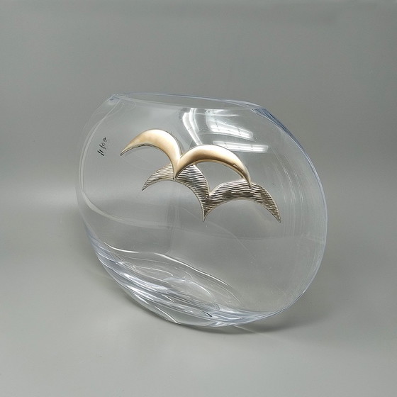 Image 1 of 1970er Jahre Exquisite Luxusvase aus Kristall und Silber von Camilletti, hergestellt in Italien