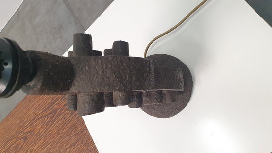 Image 1 of Brutalist vintage sculpturale lamp keramiek 70s