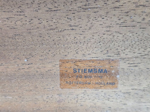 Mid-Century Dutch Design Wengé Wooden Square Side Table by Stiemsma. The Netherlands, 1960s.