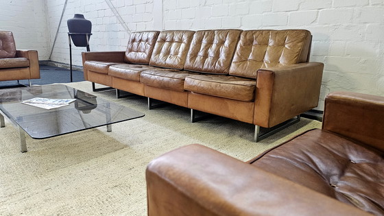 Image 1 of De Sede Desede Classic leather armchair leather sofa leather couch seating group vintage studio loft set 60S