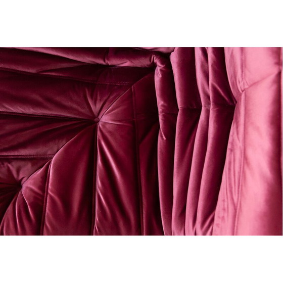 Image 1 of Togo vintage woonkamer set in bordeaux fluweel van Michel Ducaroy voor Ligne Roset, Frankrijk 1970