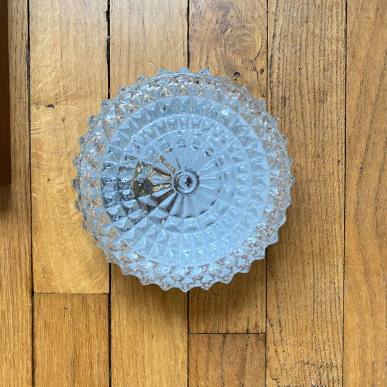 Image 1 of Lámpara de techo o pared de cristal moldeado pequeña
