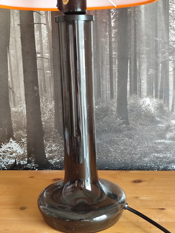 Image 1 of Vintage tafellamp in Space Age-stijl, oranje gerookt glas, Zweden, jaren 70.