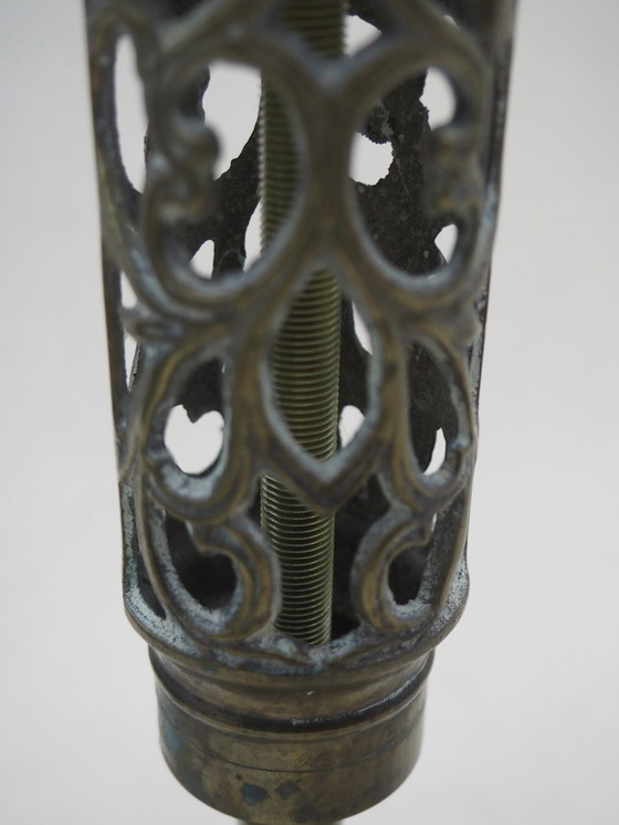 Image 1 of Filagree Bronze Lampe/ Schatten Fornasetti Stoff.