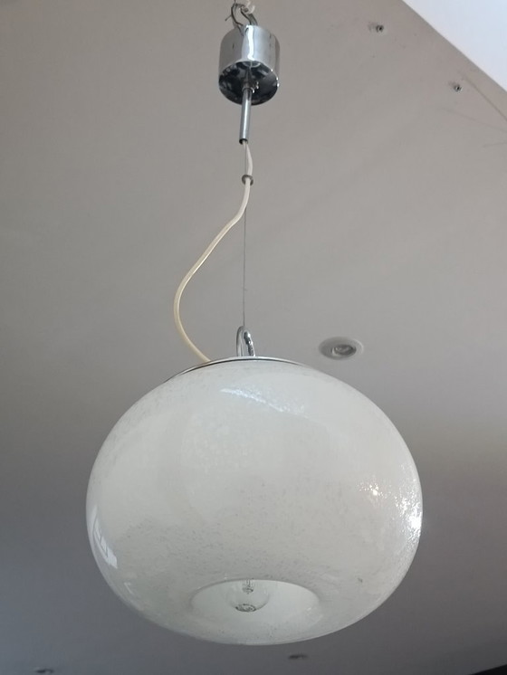 Image 1 of Lampe suspendue verre Murano par Mazzega 1970s