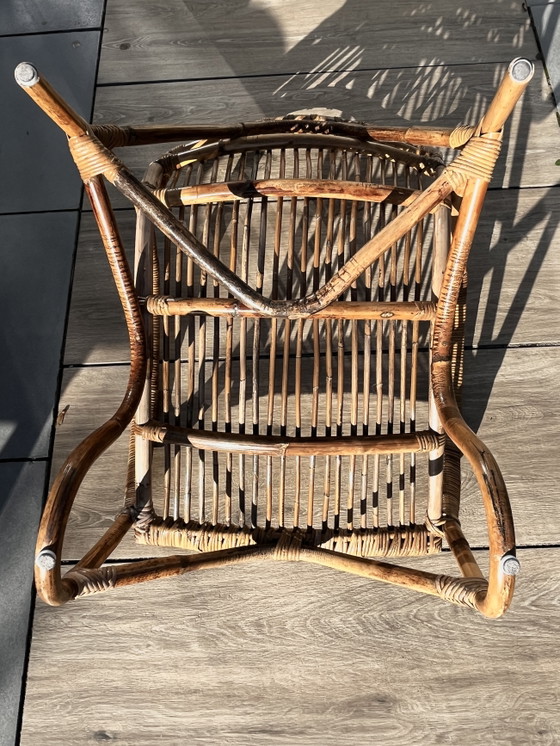 Fauteuil vintage en rotin – Rattan (photo 9 of 9)