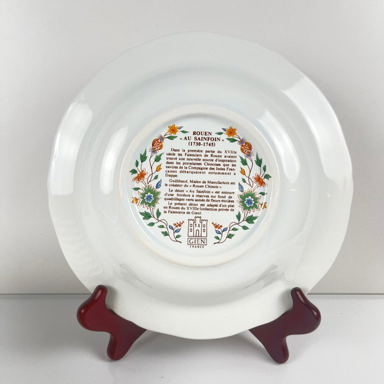 Image 1 of Set aus 10 Gien-Suppentellern, Dekor Rouen Esparsette, 1990