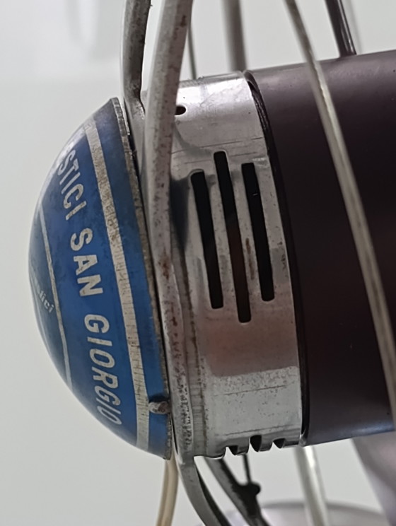 Vintage "San Giorgio La Spezia" Bakelite and Chrome Steel Table Fan – 1960s – Decorative Objects, Metal (photo 9 of 14)