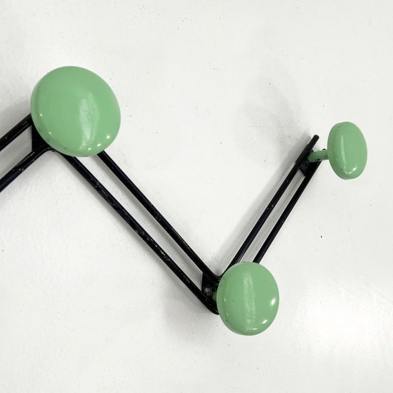 Image 1 of Schwarz-grüner Zickzack-Garderobenständer, 1980er Jahre