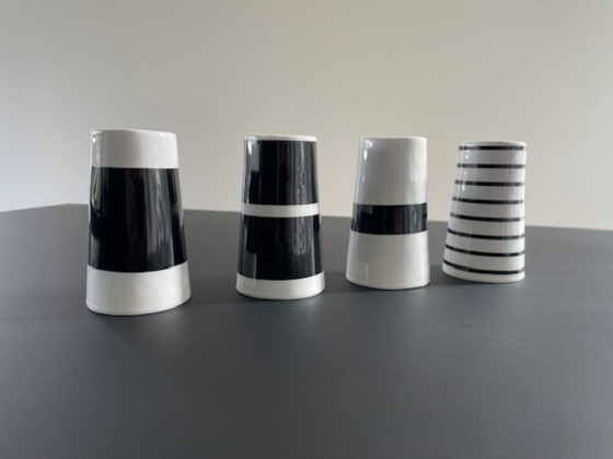Image 1 of Set of 4 Scandinavian design porcelain egg cups