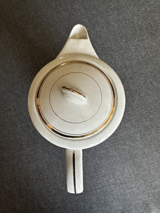 Image 1 of Moulin des Loups Orcerame France Art-Déco Ceramic coffee maker - Gold edging