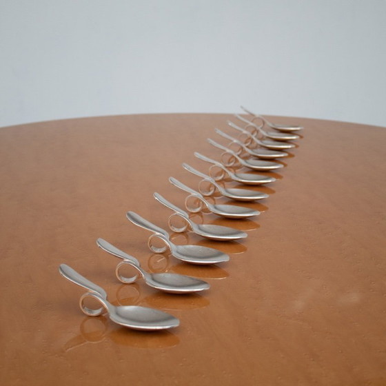 Image 1 of 12 Cucchiai da degustazione in argento di Broggi Milano