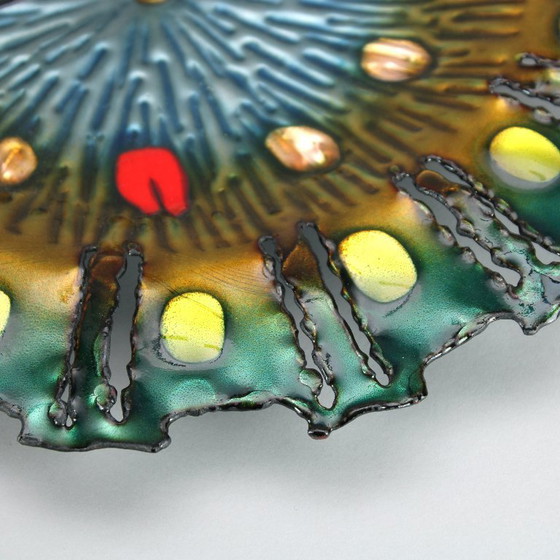 Image 1 of Franco Bastianelli - enameled wall clock - 1960s - Laurana Rame D'arte, Italy