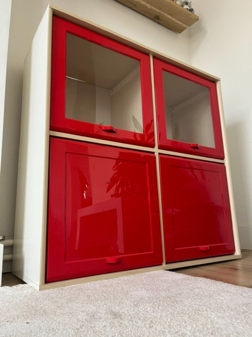 Armario vintage IKEA KÄMPE – Niels Gammelgaard (1999) – Space Age / Pop Art Rojo
