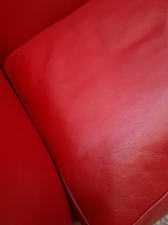 Image 1 of Poltrona Frau Vanity Fair Sofa Rode Tweezits Designer Sofa Lederen Sofa