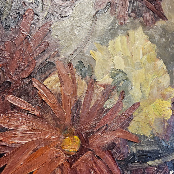 Image 1 of Grande Nature Morte Vintage à l'huile (162x120cm) Grande Nature Morte à l'huile (cadre baroque doré)