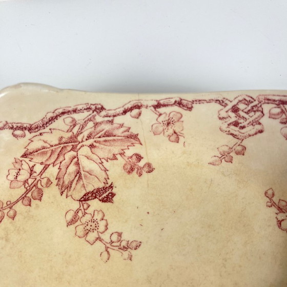 Image 1 of Coppia di piatti da portata ovali con manici laterali, KG Lunéville, Ironstone, "Fontainebleau", rosa, XIX secolo