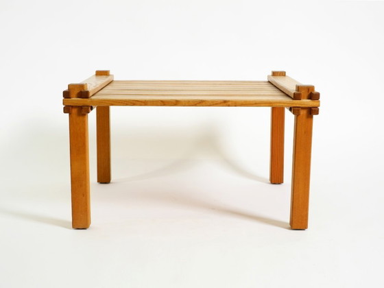 Image 1 of Salontafel uit de "Farmer Collection" uit de jaren 60 van Gerd Lange voor Bofinger, gemaakt van lichtbruin gebeitst essenhout.