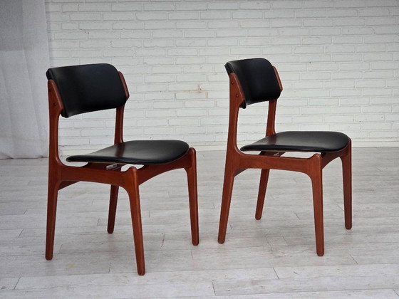 Image 1 of Dänisches Design aus den 1960er Jahren von Erik Buch, Modell 49, Stuhlpaar, Teakholz.
