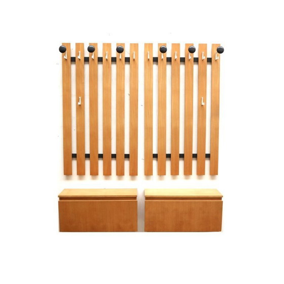 Image 1 of Large vintage coat rack with sideboard made in the 1970s