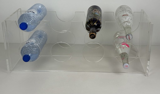 Vintage plexiglass lucite large wine rack / bottle rack Space Age