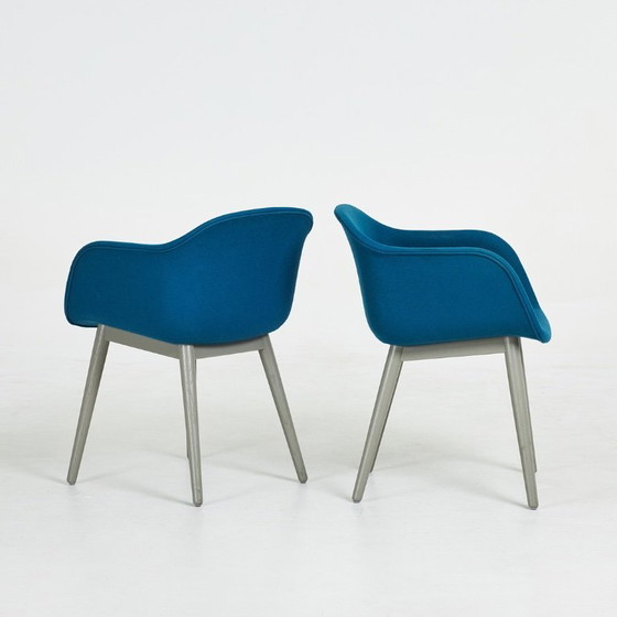 Image 1 of Iskos-Berlin for Muuto — “Fiber” Armchairs (Pair) — Grey Textile Upholstery — Contemporary Scandinavian Icons