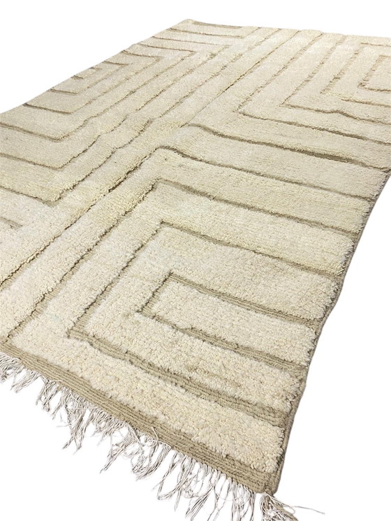 Image 1 of Handgemaakt Berber Tapijt – 300 x 200 cm – Authentieke Atlas Wol – Uniek Modern Motief