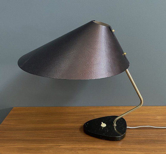 Image 1 of Lampe de table en métal couleur bronze par PGH Elekto, années 1960