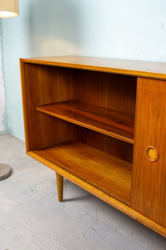 Image 1 of Vintage sideboard chest of drawers shelf teak nut mid century 60s