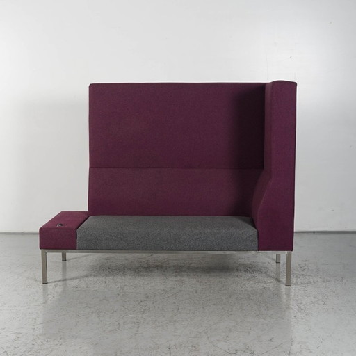 Treinbank Palau, 172 x 74 cm, antraciet / paars – akoestische bank, Metal, Wool (photo 2 of 5)