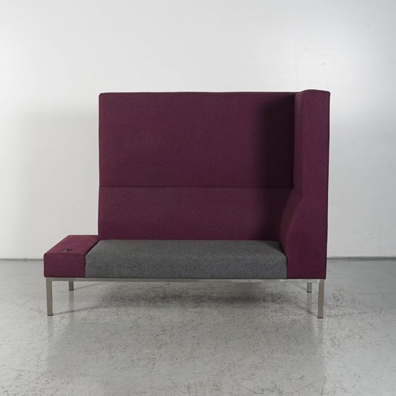 Treinbank Palau, 172 x 74 cm, antraciet / paars – Akoestische bank, Metal, Wool (photo 2 of 5)