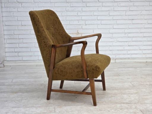 Dänischer Vintage-Sessel aus den 1960er Jahren, Möbelwolle, Buchenholz. – fauteuils, Textile, Wood (photo 2 of 14)