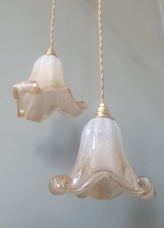 Image 1 of Set of 2 Vintage Murano pendant lamps - Mid century - Italy