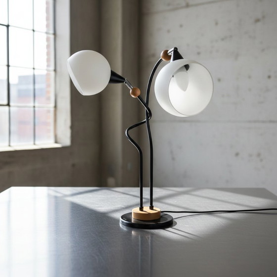 Image 1 of Mid-Century Modern “Bony Design” Desk Lamp with 2 Lights