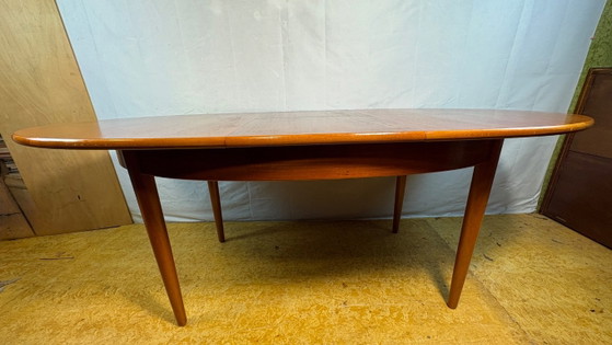 Mid-Century Modern Teak Extending Dining Table, 1960 Danish-Inspired Design • Scandinavian Influence •, Wood (photo 9 of 10)