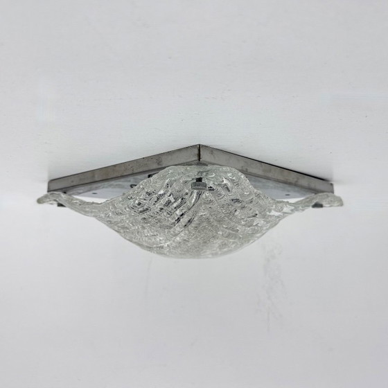 Image 1 of Lampe de plafond/applique Mazzega en verre de Murano soufflé à la main, style années 1970
