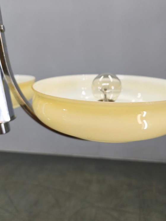 Image 1 of Art Deco Chandelier with Champagne Glass Shades, Czechoslovakia 1930s