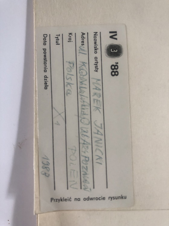 Image 1 of Serie di 4 originali vintage anni '80, opere di Marek Janicki