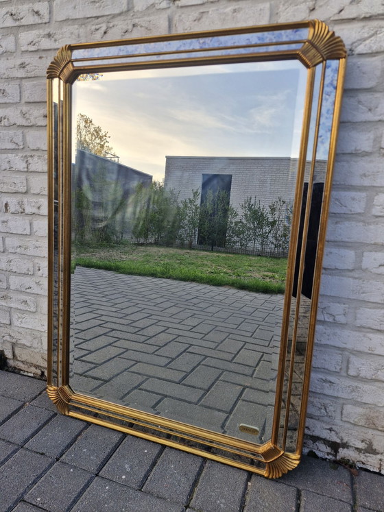 Deknudt mirror with gold-colored frame, 96 × 69 cm, Wood, Glass (photo 2 of 15)