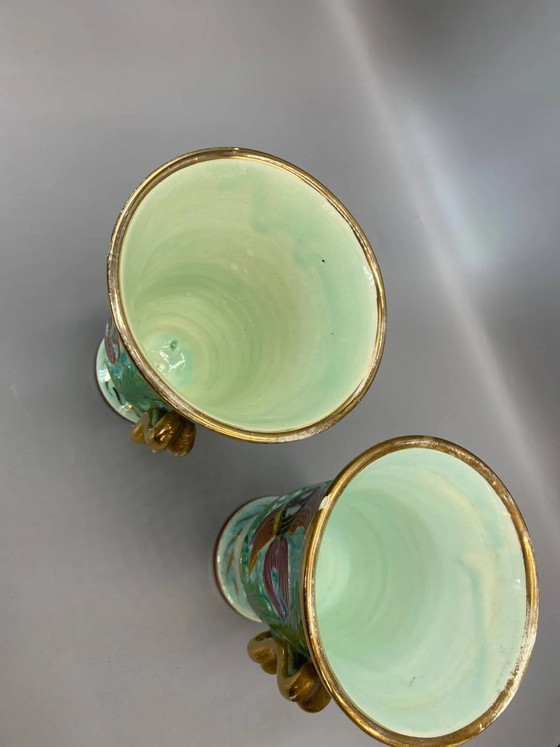 Pair of Cerdazur Monaco Vases - Marine Decor - Fish and Seaweed – Crockery, Ceramic (photo 3 of 7)