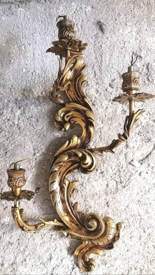 Image 1 of Grote, luxueuze wandlampen in barokstijl. Italië