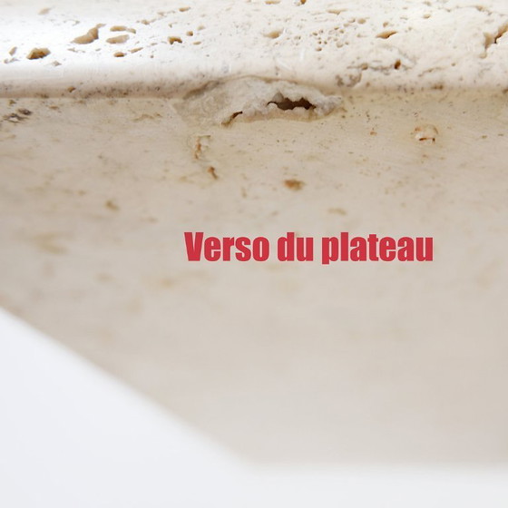 Image 1 of Quadratischer Couchtisch aus Travertin, entworfen von Mario Bellini für Cassina, um 1975