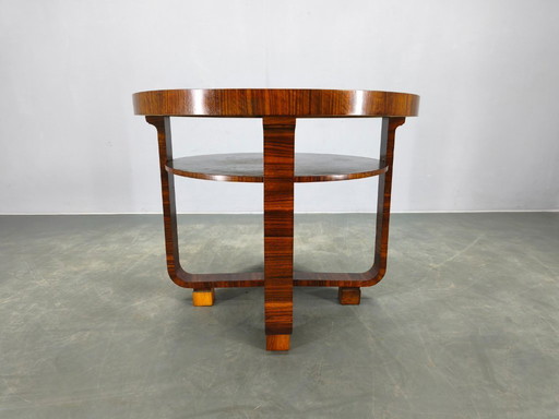 Tavolino da caffè Art Déco in noce impiallacciato, Cecoslovacchia, anni '30